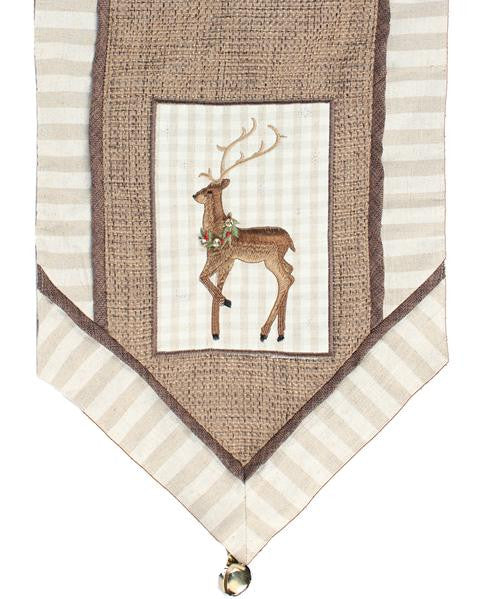 Christmas Reindeer - Embroidered Table Runner - FancySchmancyDecor