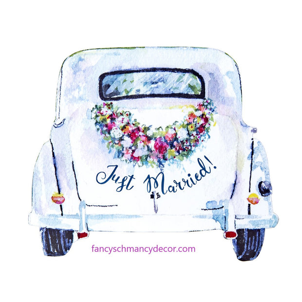 "Just Married" Wedding Car by The Round Top Collection