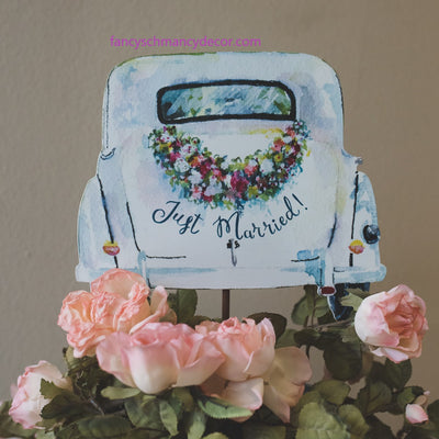 "Just Married" Wedding Car by The Round Top Collection