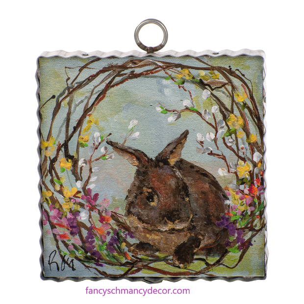 Mini Bunny Wreath Print by The Round Top Collection
