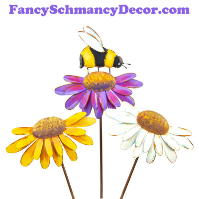 Colorful Cone Flowers (Small) S/3 by The Round Top Collection S19134