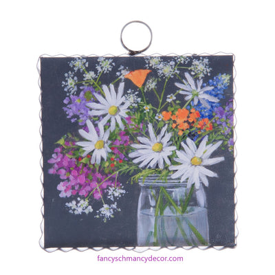 Mini Jar of Wildflowers Print by The Round Top Collection