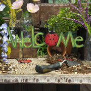 Ladybug "Welcome" Sign Print by The Round Top Collection