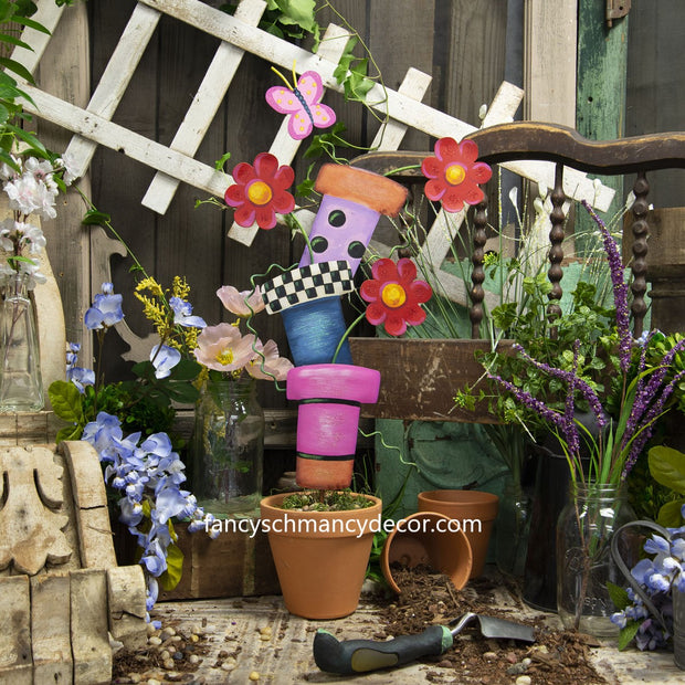 stacked plant pots Stacked Garden Pots by The Round Top Collection – FancySchmancyDecor