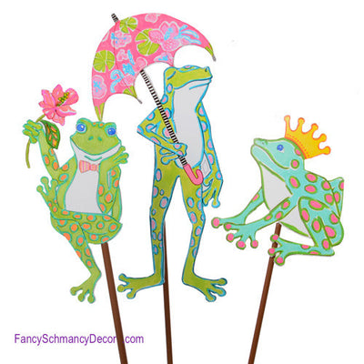 Happy Frog Trio Stakes by The Round Top Collection S8010 - FancySchmancyDecor