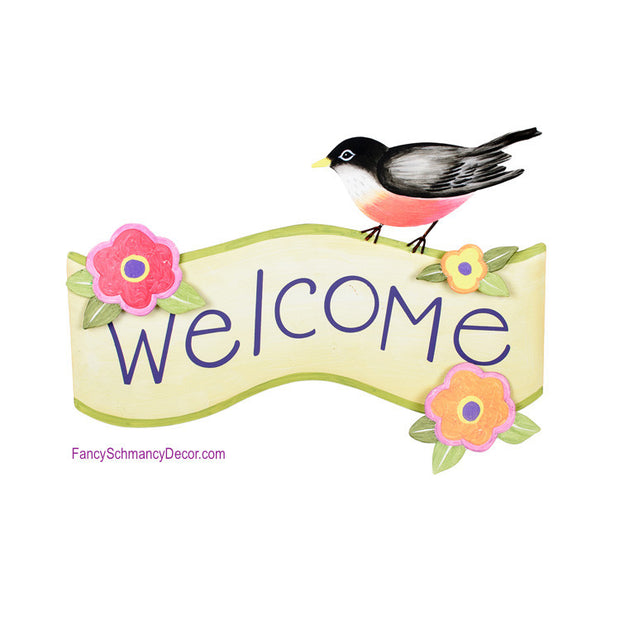 Robin Welcomesign Robin Welcome Sign by The Round Top Collection S9066 – FancySchmancyDecor