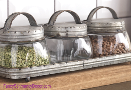 Lidded Jars with Tray by Raz Imports