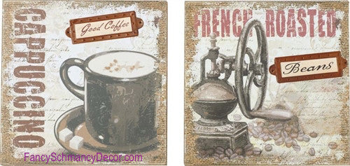 Burlap Look Coffee Wall Décor - FancySchmancyDecor