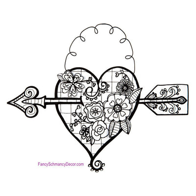 Color My Valentine Heart and Arrow by The Round Top Collection V17014