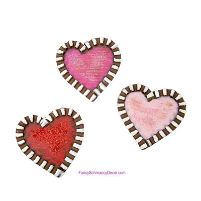 Galvanized Rust Heart Magnets - Asst. 3 by The Round Top Collection V18006
