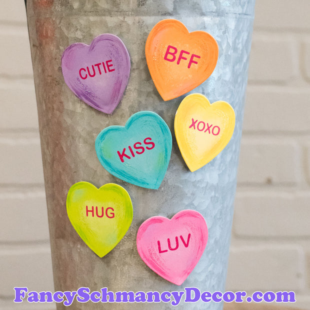 Talking Hearts Magnets S/6 by The Round Top Collection V19010