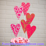 Pink Designer Hearts S/6 by The Round Top Collection V19012