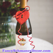 Red Key & Heart Bottle Charm by The Round Top Collection V19025