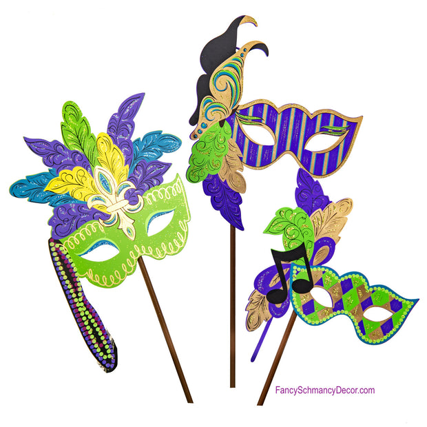 Mardi Gras Mask Stake by The Round Top Collection V19072