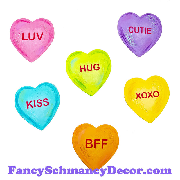 Talking Hearts Magnets S/6 by The Round Top Collection V19010
