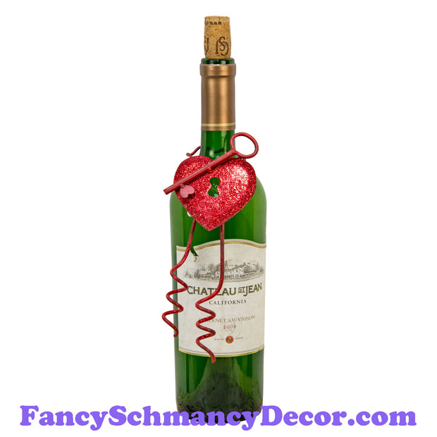 Red Key & Heart Bottle Charm by The Round Top Collection V19025