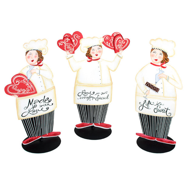Valentine Made With Love Chef Trio - Asst. 3 The Round Top Collection V9040 - FancySchmancyDecor