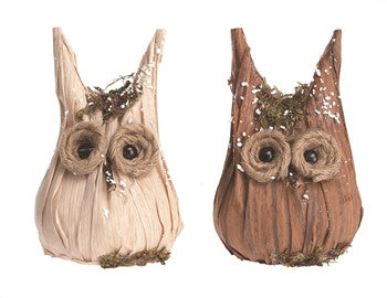 Holiday - Wood Horned Owls - FancySchmancyDecor