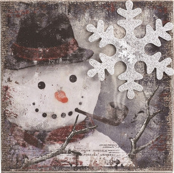 Holiday - Nostalgic Snowman Burlap Sign - FancySchmancyDecor