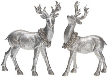 Holiday - Silver Standing Deer - FancySchmancyDecor