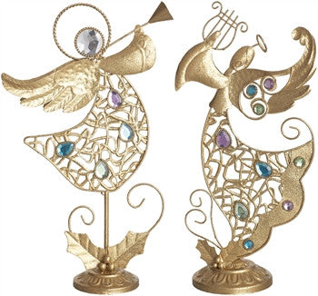 Holiday - Metal Jeweled Angels - FancySchmancyDecor