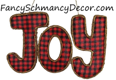 17"W X 11"H Gingham/Euonymus "Joy"