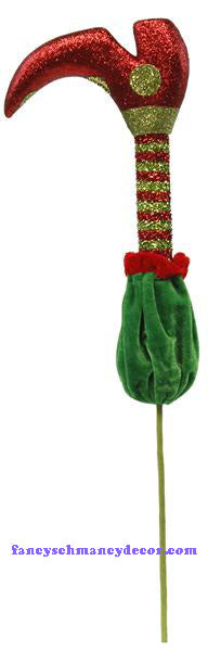 12" L x 6" W Velvet/Foil/Glitter Elf Leg