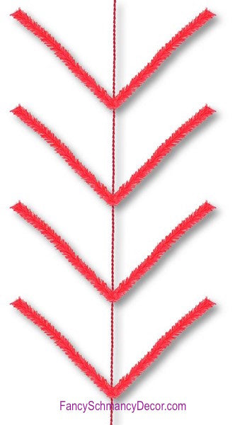 9' Pencil Red Garland Work Form