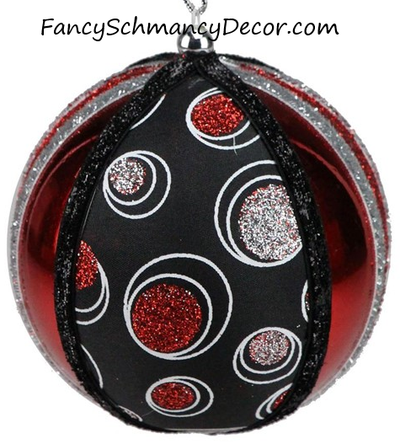 4"Diameter Fabric/Glitter Ball Ornament