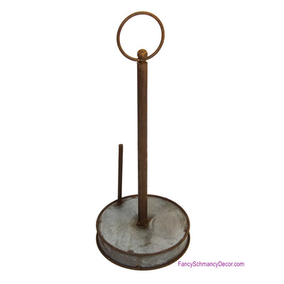 Galvanized and Rust Paper Towel Holder by The Round Top Collection Y17013