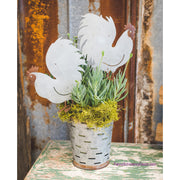 Galvanized Rust Rooster Assorted 2 Stakes by The Round Top Collection Y17064