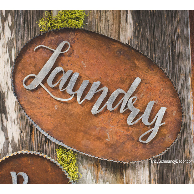 Galvanized and Rust Laundry Sign by The Round Top Collection Y17137