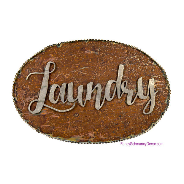 Galvanized and Rust Laundry Sign by The Round Top Collection Y17137