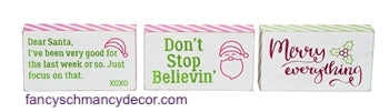 Santa Humor Block Decor