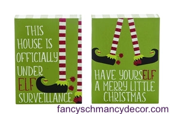 Christmas Elf Block Decor
