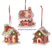 Lighted Gingerbread House Ornament by Raz Imports