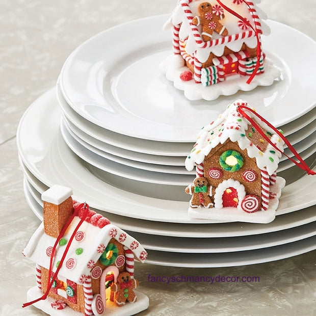 Lighted Gingerbread House Ornament by Raz Imports