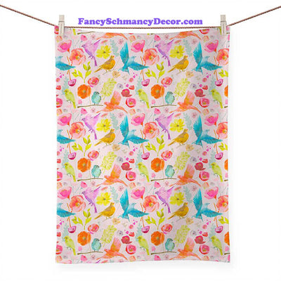 Lovebirds Aflight Tea Towel