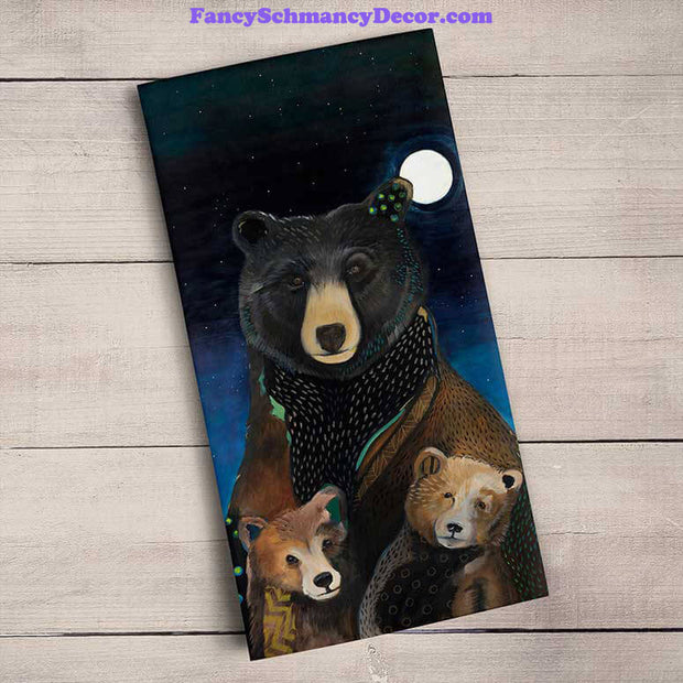Mama Bear At Night Tea Towel