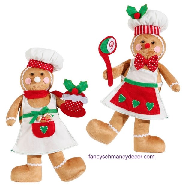 Plush Baker Gingerbread Man by Raz Imports