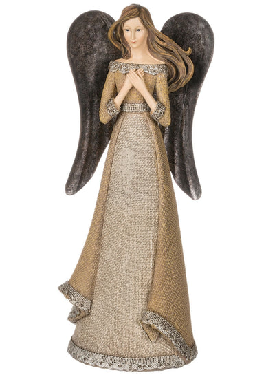 Burlap Texture and Metal Wing Angel