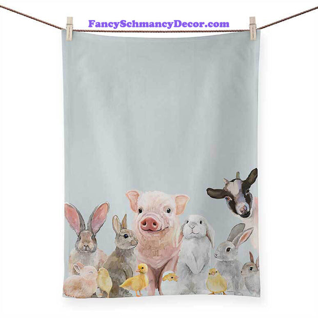 Spring Animal Babies Tea Towel